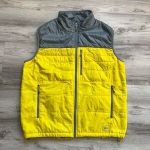REI Gray and Yellow Puffer Vest